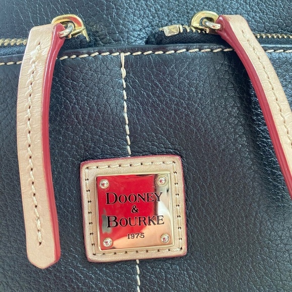 Dooney & Bourke Dillen Double Pocket Satchel Black & Tan - Picture 3 of 12